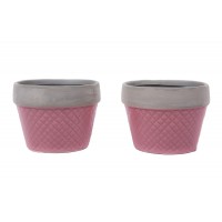 Vaso Rosa e Cinza Mini Vaso Rosa e Cinza Mini